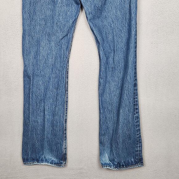 Levis 501 Jeans Mens 38x36 Blue Medium Wash Denim Straight Leg Button Fly - Picture 9 of 16